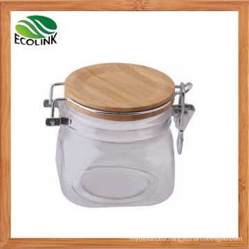 Plastic Cosmetic Cream Jar with Bamboo Lid